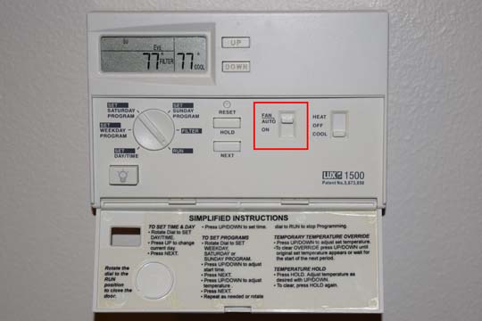 Thermostat Fan Auto/On Switch